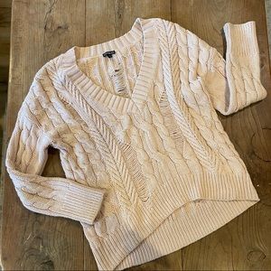 Light pink Knit v-neck Sweater